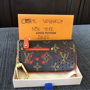 Monogram Perforated Key Pouch Orange.